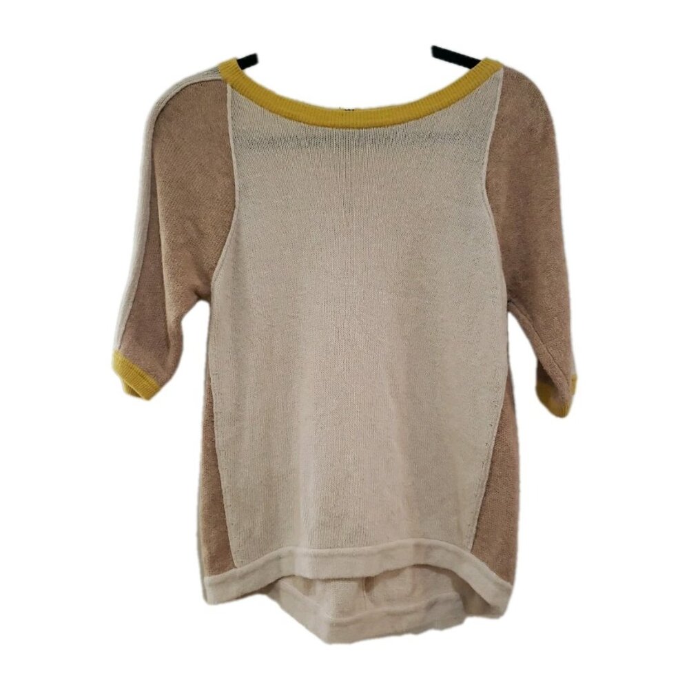 Field Flower Anthropologie Sweater Womens  1/2 Sleeve  Minimalist S Cotton...